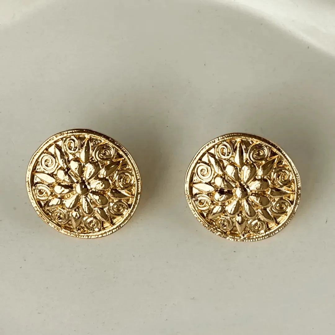 TFC Flora Gold Plated Stud Earrings