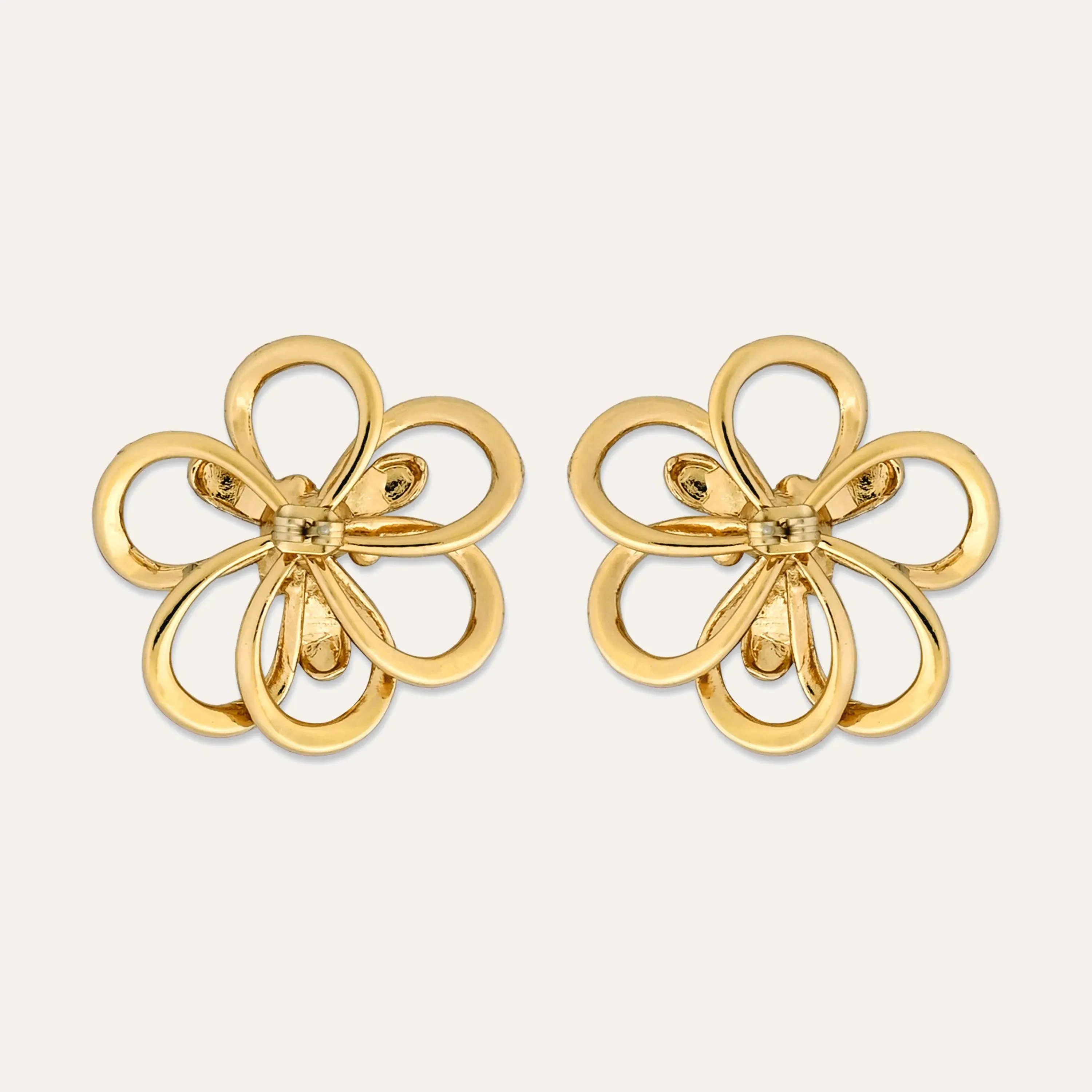 TFC Flower Power Gold Plated Stud Earrings