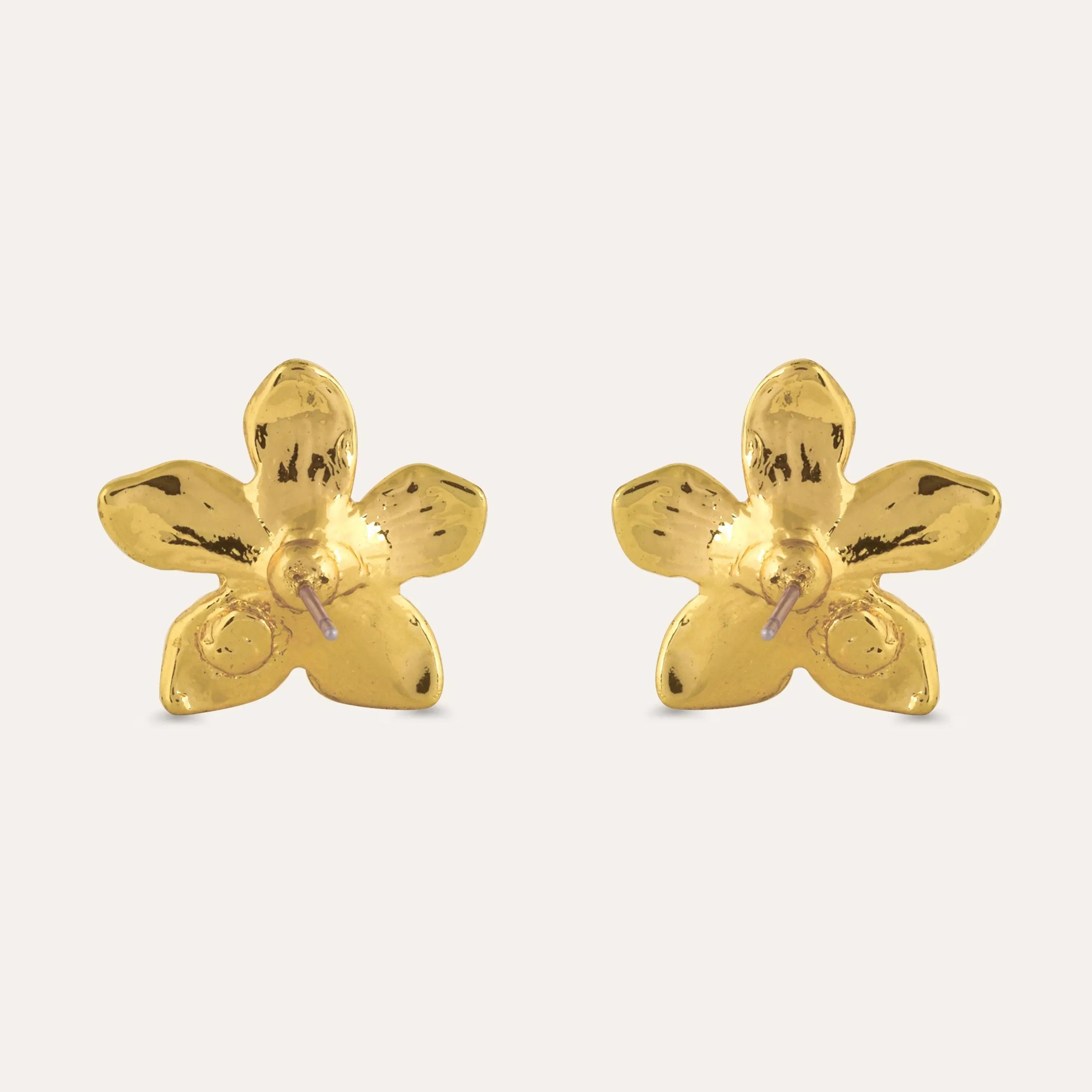 TFC Periwinkle Flower Golden Plated Stud Earrings