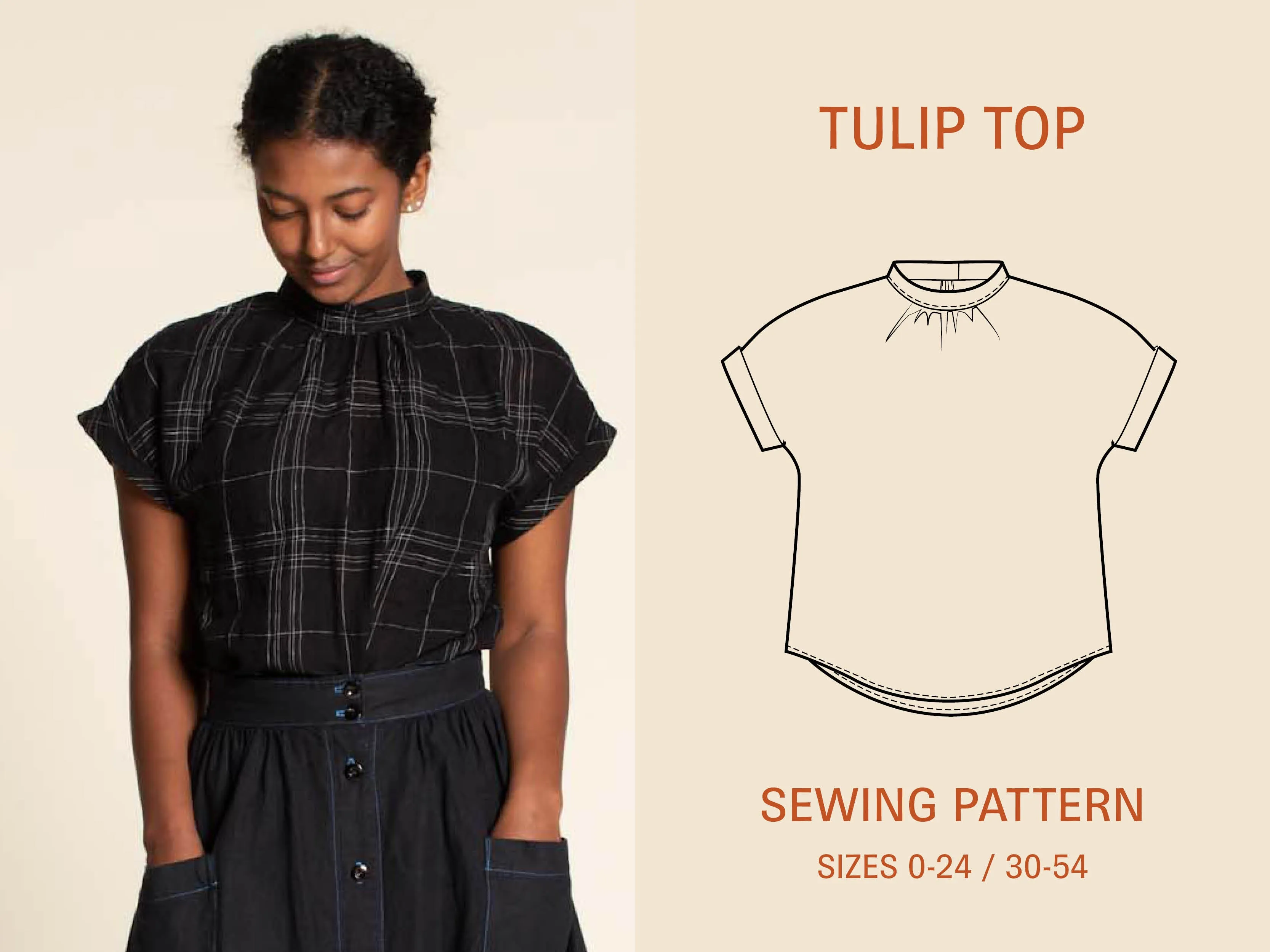 Tulip Top -Printed Pattern