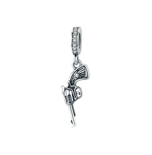 Vintage Gun Dangle Charm 925 Sterling Silver