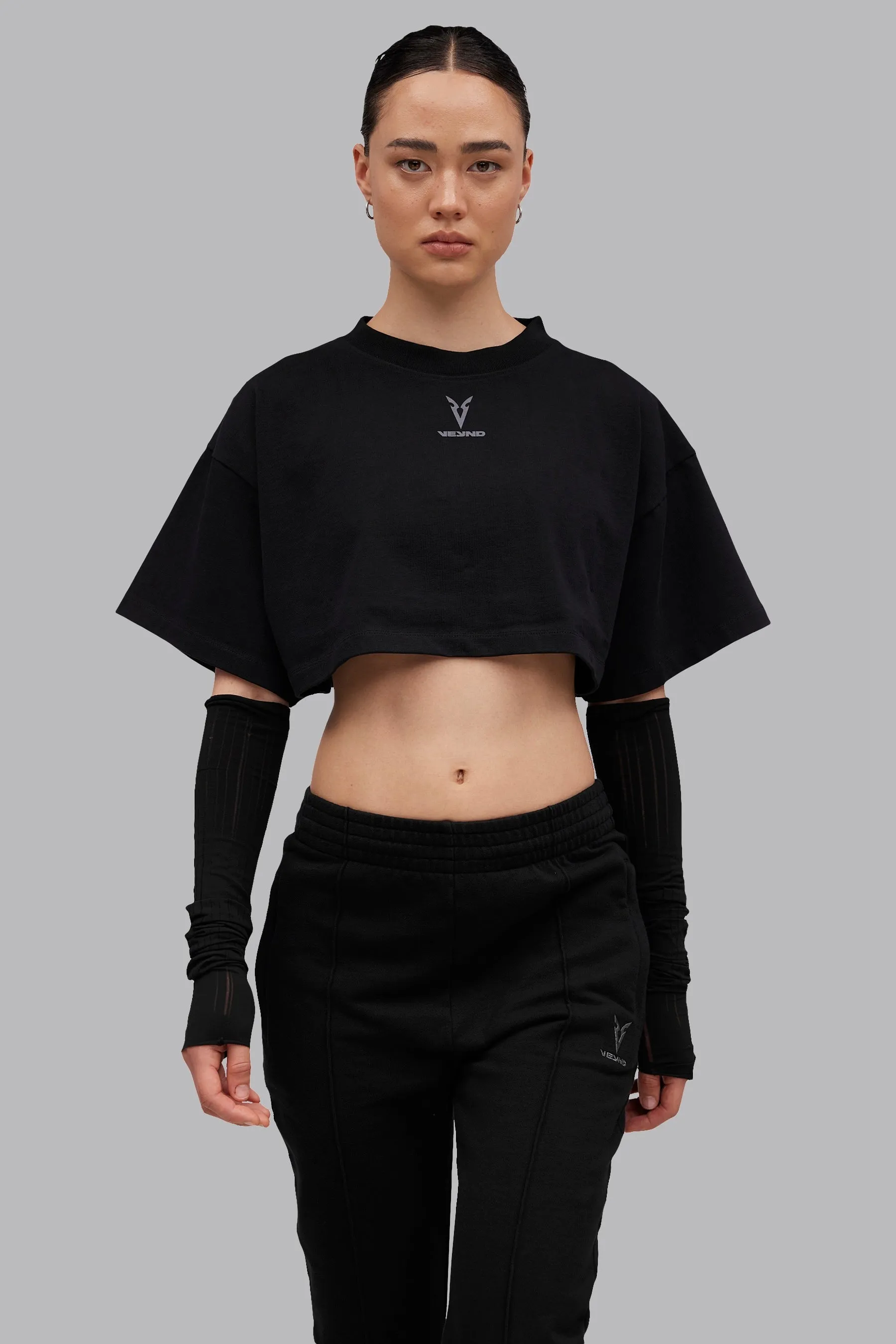 V_LYFE370 GRAPHIC BOXY T-SHIRT - Black