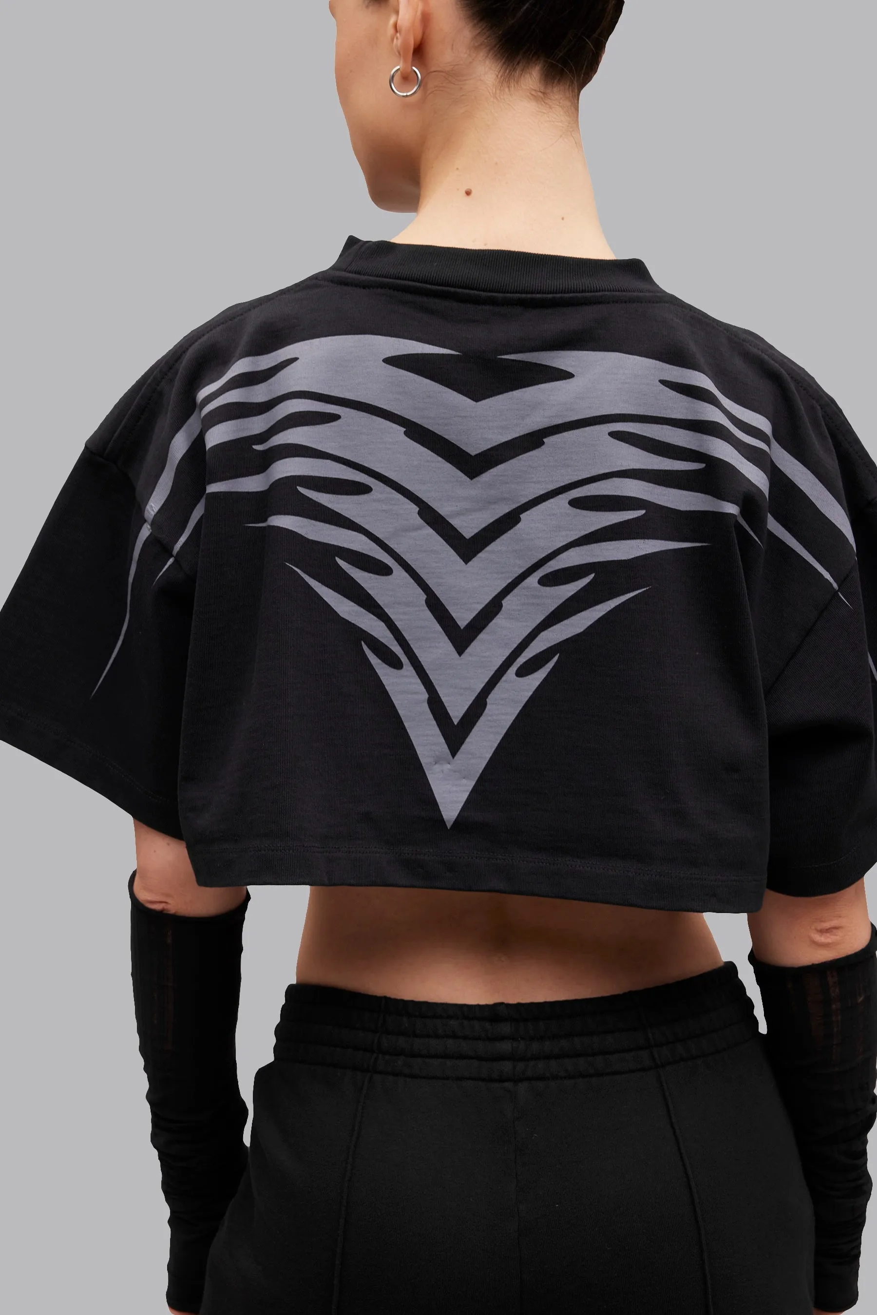 V_LYFE370 GRAPHIC BOXY T-SHIRT - Black