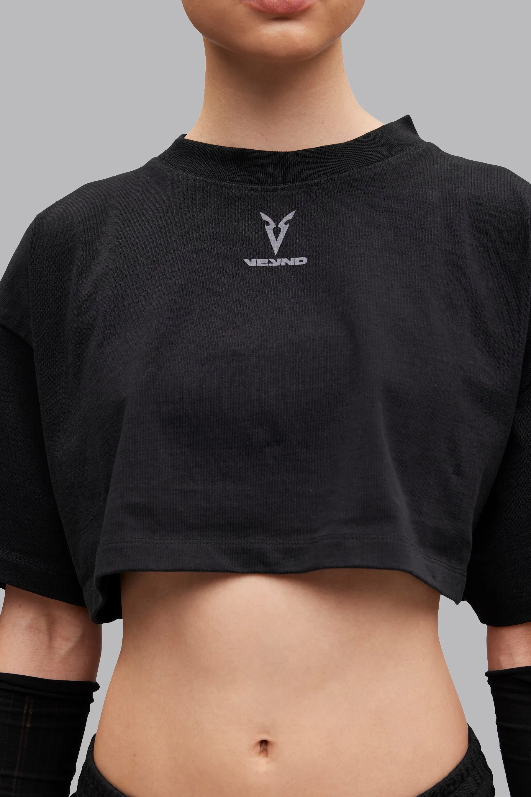 V_LYFE370 GRAPHIC BOXY T-SHIRT - Black