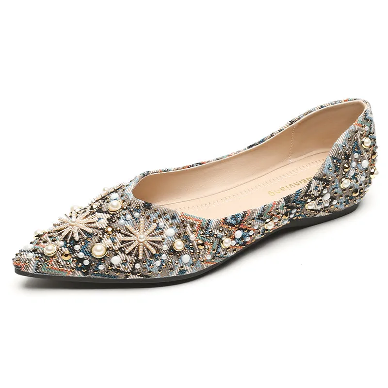 Women Fashion Crystal Casual Flats Shoes