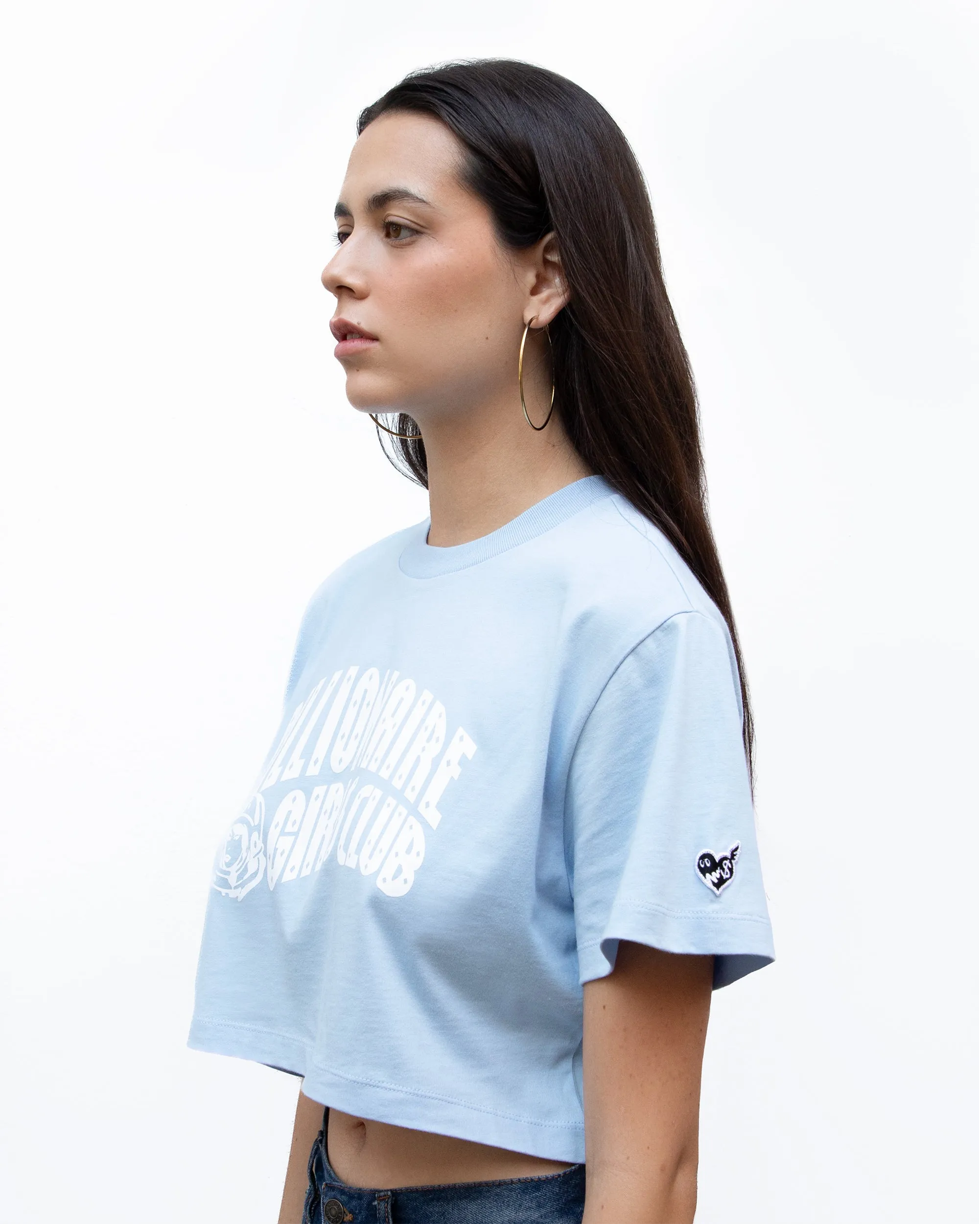 Womens Classic Curve Logo Cropped Tee